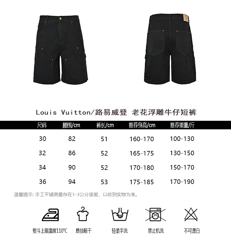 Louis Vuitton/Louis Vuitton presbyopic embossed denim shorts